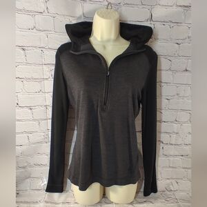 Smartwool Womens Classic Thermal Baselayer Half Zip Hoodie Heather Pullover Med